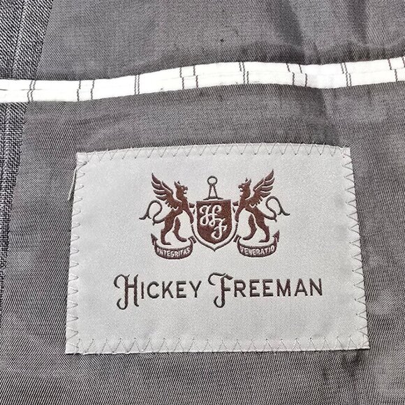 Hickey Freeman Vintage Milburn II Wool Windowpane Single Breasted Blazer Sz 46L - Picture 12 of 14